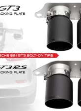 Soul Performance Bolt-On Exhaust Tips 4 Inch Straight Single Wall Black Tips Porsche 991.1 GT3 2013-2016                                     - POR.991GT3.SWT4B - Image 5