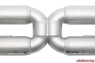 Soul Performance Sport X-Pipe Exhaust System with Sport Catalytic Converters GT2 Style Single Wall Black Tips Porsche 997.2 Turbo 2010-2012 - POR.9972T.XES.SLTB