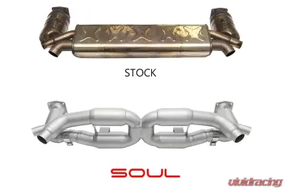 Soul Performance X-Pipe Exhaust GT2 Style Single Wall Tips Porsche 991.1 | 991.2 Turbo 2013-2024 - POR.991T.XP.SLT