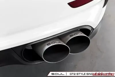 Soul Performance Sport X-Pipe Exhaust System with Sport Catalytic Converters GT2 Style Single Wall Tips Porsche 991.1 | 991.2 Turbo 2013-2024 - POR.991T.XES.SLT