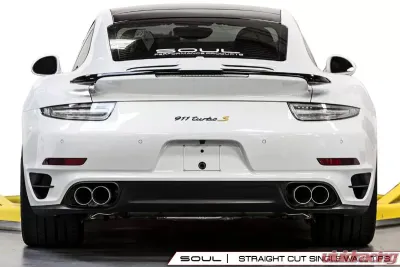 Soul Performance Sport X-Pipe Exhaust System with Sport Catalytic Converters Straight Cut Single Wall Tips Porsche 991.1 | 991.2 Turbo 2013-2024 - POR.991T.XES.SWT