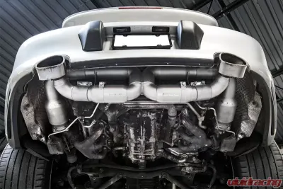 Soul Performance Sport X-Pipe Exhaust System with Sport Catalytic Converters X-50 Style Bolt-On Black Chrome Tips Porsche 996 Turbo 2000-2005 - POR.996T.XES.X50B