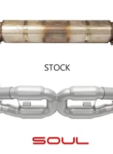 Soul Performance Sport X-Pipe Exhaust System with Sport Catalytic Converters GT2 Style Single Wall Black Tips Porsche 997.2 Turbo 2010-2012                                     - POR.9972T.XES.SLTB - Image 6