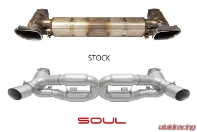 Soul Performance Sport X-Pipe Exhaust System with Sport Catalytic Converters GT2 Style Single Wall Black Tips Porsche 997.2 Turbo 2010-2012 - POR.9972T.XES.SLTB