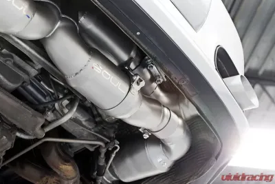 Soul Performance Sport X-Pipe Exhaust System with Sport Catalytic Converters GT2 Style Single Wall Black Tips Porsche 997.2 Turbo 2010-2012 - POR.9972T.XES.SLTB