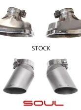 Soul Performance GT2 Style Bolt-On Exhaust Brushed Tips Porsche 997.2 Turbo 2010-2012                                     - POR.9972T.SLTBR - Image 2