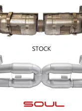 Soul Performance Sport X-Pipe Exhaust System with Sport Catalytic Converters GT2 Style Single Wall Satin Tips Porsche 997.1 Turbo 2006-2009                                     - POR.997T.XES.SLT - Image 9