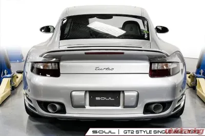 Soul Performance Sport X-Pipe Exhaust System with Sport Catalytic Converters GT2 Style Single Wall Satin Tips Porsche 997.1 Turbo 2006-2009 - POR.997T.XES.SLT