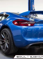 Soul Performance Performance Exhaust System Slash Cut Single Wall Satin Tips  Porsche 981 GT4 | Spyder 2015-2016                                     - POR.GT4.ESX.SLT - Image 3