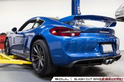 Soul Performance Performance Exhaust System Slash Cut Single Wall Satin Tips  Porsche 981 GT4 | Spyder 2015-2016 - POR.GT4.ESX.SLT