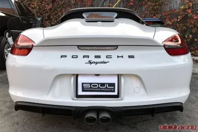 Soul Performance Performance Exhaust System Slash Cut Single Wall Satin Tips  Porsche 981 GT4 | Spyder 2015-2016 - POR.GT4.ESX.SLT