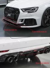 ABT Glossy Black Front Lip Add-on Audi RS3 Sedan | Sportback 2018-2020                                     - 8V078023210 - Image 3