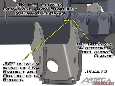 Artec Industries Front Axle LCA Brackets Pair Jeep Wrangler JK 2007-2018 - JK4412