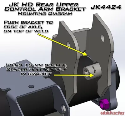 Artec Industries Rear Axle UCA Brackets Pair Jeep Wrangler JK 2007-2017 - JK4424