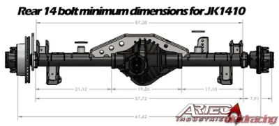 Artec Industries 1 Ton Basics Rear Axle Swap Kit Jeep Wrangler JK 2007-2018 - JK6111