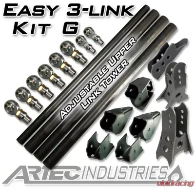 Artec Industries Easy 3 Link Kit G Adjustable Upper link No Tubing Outside Frame Offset Front Driver Rear Passenger - LK0134