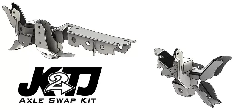 Artec Industries JK2TJ Front Axle Swap Kit Dana 44 Rubicon LCA Brackets W/Standard Hole - TJ4417
