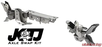 Artec Industries JK2TJ Front Axle Swap Kit Dana 44 Rubicon LCA Brackets W/Standard Hole - TJ4417
