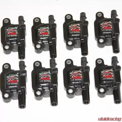 Granatelli Motorsports GM LS Series Hi-Perf Coil Cars 80KV Black Body (Set of 8) - 28-0513-CP