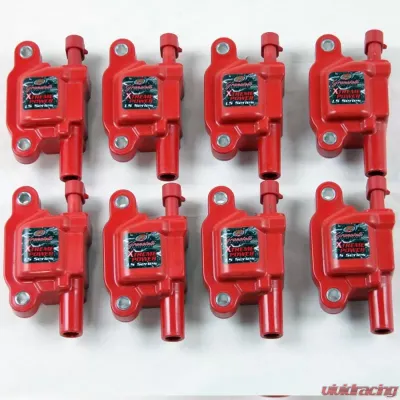 Granatelli Motorsports GM LS Series Hi-Perf Coil Set SS Sedan 80KV LS3 - Red Body - 28-0513-CPR