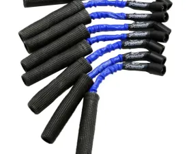 Granatelli Motorsports Hi-Perf C-N-P Ignition Wire Connector Kit w/ Blue High Temp Silicone Jacketing and Black Fire Sleeve