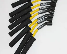 Granatelli Motorsports Hi-Perf C-N-P Ignition Wire Connector Kit w/ Yellow High Temp Silicone Jacketing and Black Fire Sleeve