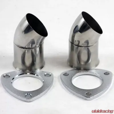 Granatelli Motorsports 3.0" (76mm) Turn Down with 3-Bolt Flange and Gaskets - Set of Two - 307530-2
