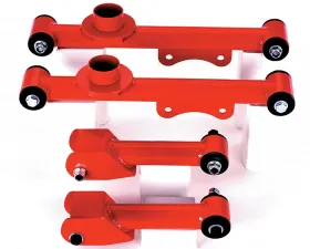 Granatelli Motorsports Control Arms Package; Upper and Lower Rear; Red Ford