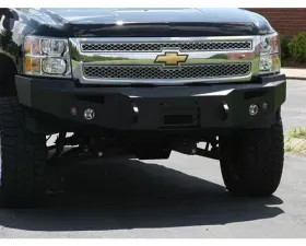 Fab Fours 14-15 GMC 1500 Black Steel Elite Full Grill Guard Front Bumper w/Tow Hooks Bare