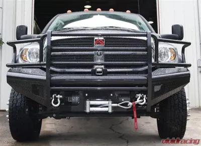 Fab Fours 03-05 Dodge HD Front Ranch Bumper w/Full Guard (2500 - 5500) w/Tow Hooks Bare - DR03-S1060-1