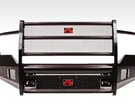 Fab Fours 09-12 Dodge 1500 Black Steel Full Grill Guard Front Bumper w/Tow Hooks
