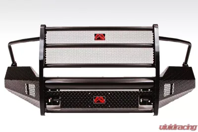 Fab Fours 09-12 Dodge 1500 Black Steel Full Grill Guard Front Bumper w/Tow Hooks - DR09-K2460-1