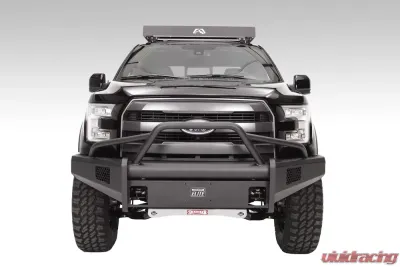 Fab Fours 09-14 Ford F-150 Black Steel Elite Pre-Runner Front Bumper w/Tow Hooks - FF09-R1962-1