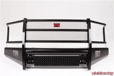 Fab Fours 15-17 Ford F-150 Black Steel Full Grill Guard Front Bumper w/Tow Hooks Bare - FF15-K3250-1
