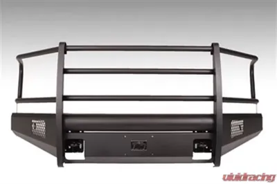 Fab Fours 15-17 Ford F-150 Black Steel Elite Full Grill Guard Front Bumper w/Tow Hooks Bare - FF15-R3250-1