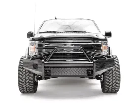 Fab Fours 2018-2022 Ford F-150 Black Steel Pre-Runner Front Bumper Guard Front Bumper w/Tow Hooks