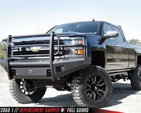 Fab Fours 15-18 Chevrolet HD Front Elite Ranch Bumper w/Full Guard(2500 - 3500) w/Tow Hooks Bare