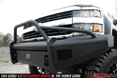 Fab Fours 15-18 Chevrolet HD Front Elite Ranch Bumper w/Pre-Runner Guard (2500 - 3500) w/Tow Hooks Bare - CH14-Q3062-1