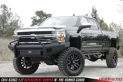 Fab Fours 15-18 Chevrolet HD Front Elite Ranch Bumper w/Pre-Runner Guard (2500 - 3500) w/Tow Hooks Bare - CH14-Q3062-1