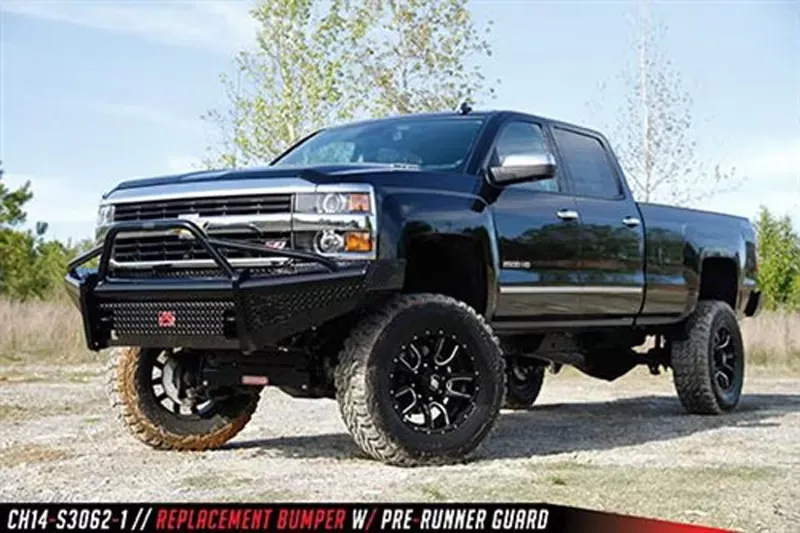 Fab Fours 15-18 Chevrolet HD Front Ranch Bumper w/Pre-Runner Guard (2500 - 3500) w/Tow Hooks Bare - CH14-S3062-1