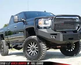 Fab Fours 15-18 GMC Heavy Duty Front Winch Bumper w/Full Grill Guard Bare