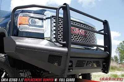 Fab Fours 15-18 GMC HD Front Elite Ranch Bumper w/Full Guard (2500 - 3500) w/Tow Hooks - GM14-Q3160-1