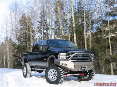 Fab Fours 05-07 Ford Super Duty Front Winch Bumper w/Pre-Runner Grill Guard Bare - FS05-A1252-B