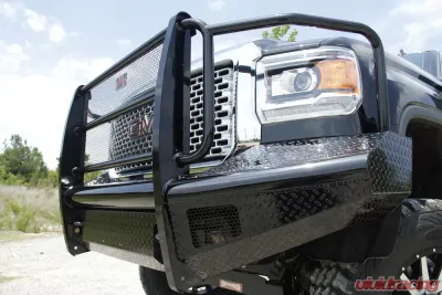 Fab Fours 11-14 GMC HD Front Ranch Bumper w/Full Guard (2500 - 3500) w/Tow Hooks - GM11-S2860-1