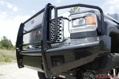 Fab Fours 15-18 GMC HD Front Ranch Bumper w/Full Guard (2500 - 3500) w/Tow Hooks - GM14-S3160-1