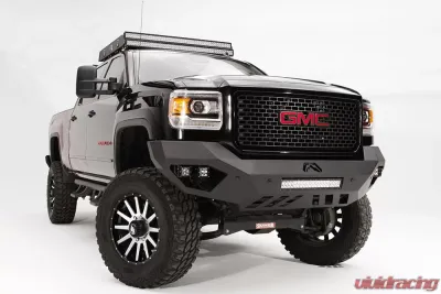 Fab Fours 15-18 GMC HD Vengeance Front Sensor Bumper w/No Guard Bare - GM15-V3151-B