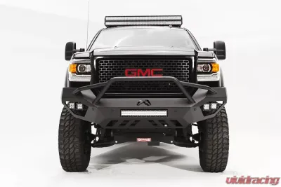 Fab Fours 15-18 GMC HD Vengeance Front Sensor Bumper w/Pre-Runner Guard Bare - GM15-V3152-B