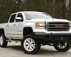 Fab Fours 14-15 GMC 1500 Black Steel Elite No Guard Front Bumper w/Tow Hooks