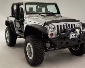 Fab Fours 07-18 Jeep Wrangler JK Hardcore Stubby Front Winch Bumper w/Grill Guard