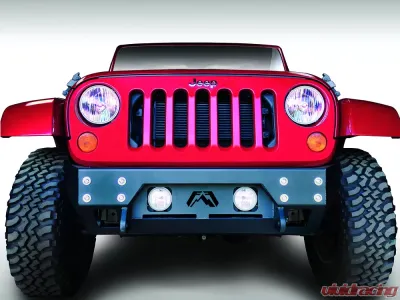 Fab Fours 07-18 Jeep Wrangler JK FMJ Stubby Front Winch Bumper - JK07-B1855-1